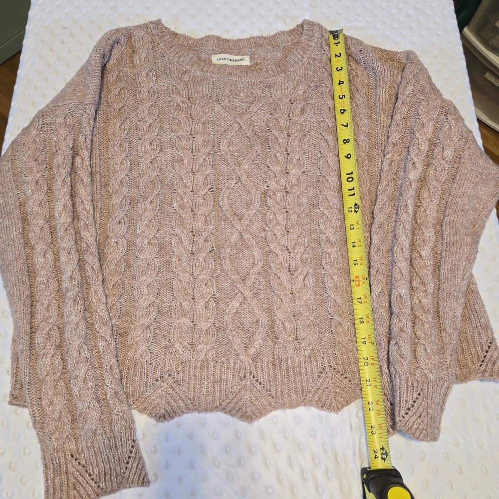 Lucky Brand Coral Cozy Cable Knit Women's Sweater - Picture 4 of 5